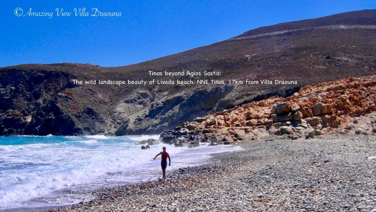 Amazing View Villa Draouna, Agios Sostis, Tinos Агиос-Состис Экстерьер фото